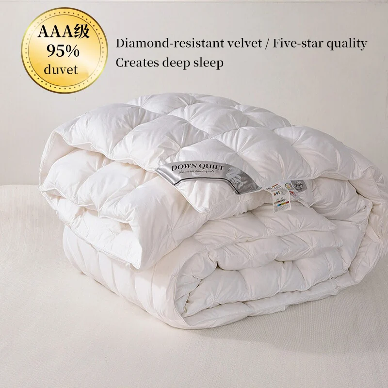 New All Cotton Twisted Flower Down Quilt, White Goose Fleece Winter Quilt, Thickened Warm Quilt Core, Five Star Hotel Quilt - Image 2