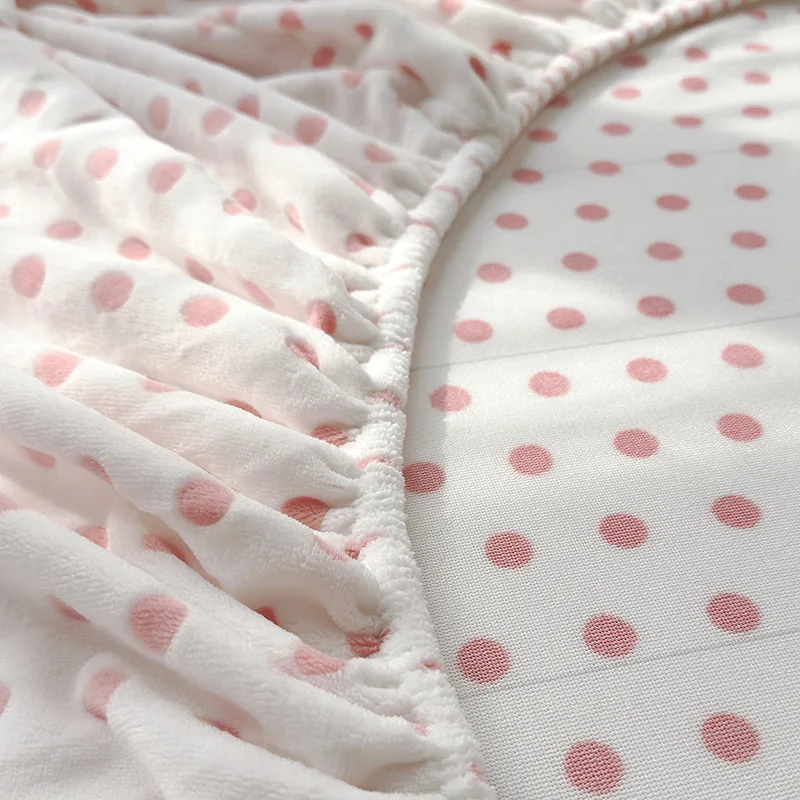 Autumn and winter milk velvet mattress cover single piece, mattress protective cover with velvet, warm mattress cover - Image 2