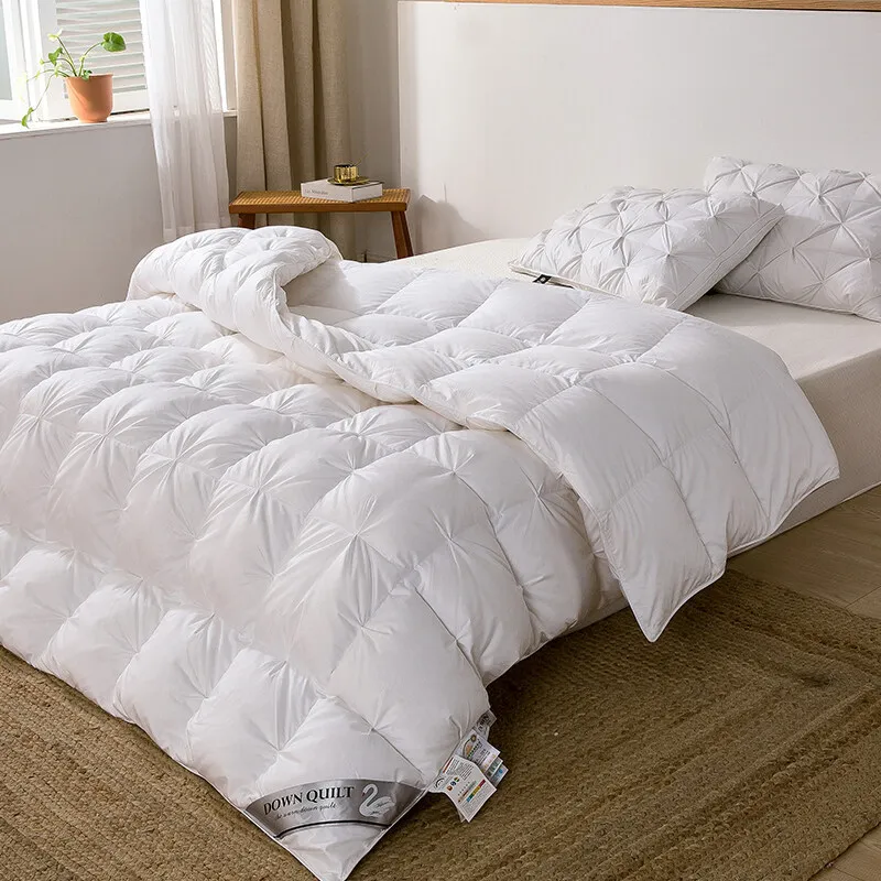 New All Cotton Twisted Flower Down Quilt, White Goose Fleece Winter Quilt, Thickened Warm Quilt Core, Five Star Hotel Quilt - Image 3