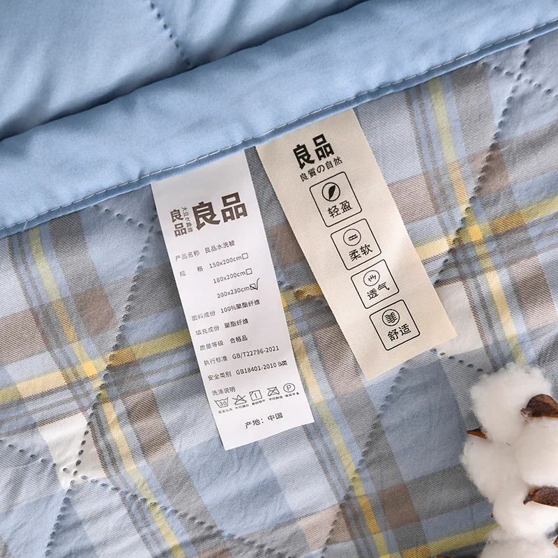 New striped checkered summer thin blanket, skin friendly printed summer cool blanket, air conditioning blanket thin blanket core - Image 4