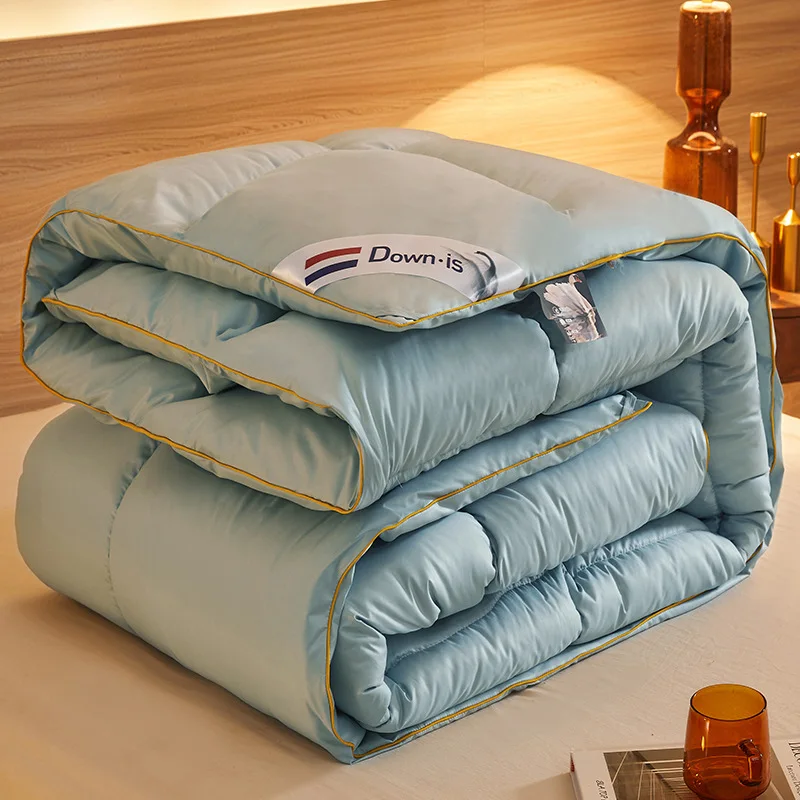 New white goose down comforter with thick core for winter and warm blanket for spring and autumn, suitable for all seasons