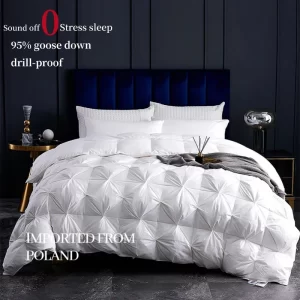 New All Cotton Twisted Flower Down Quilt, White Goose Fleece Winter Quilt, Thickened Warm Quilt Core, Five Star Hotel Quilt